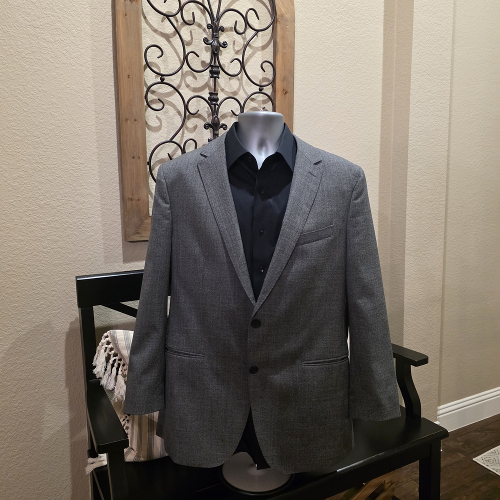 Hugo Boss Novan6 Slim Fit Wool Sport Coat Jacket Blazer in Grey Sz 44R NWNT.